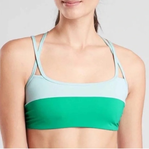 Athleta color block chroma cross strap bikini top and bottoms. - Picture 3 of 9